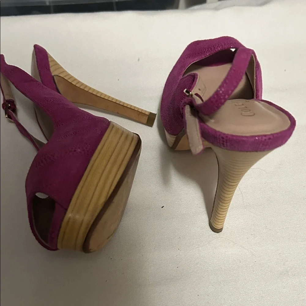 Cole Haan Women's Fuchsia Platform Slingbacks. Size 6